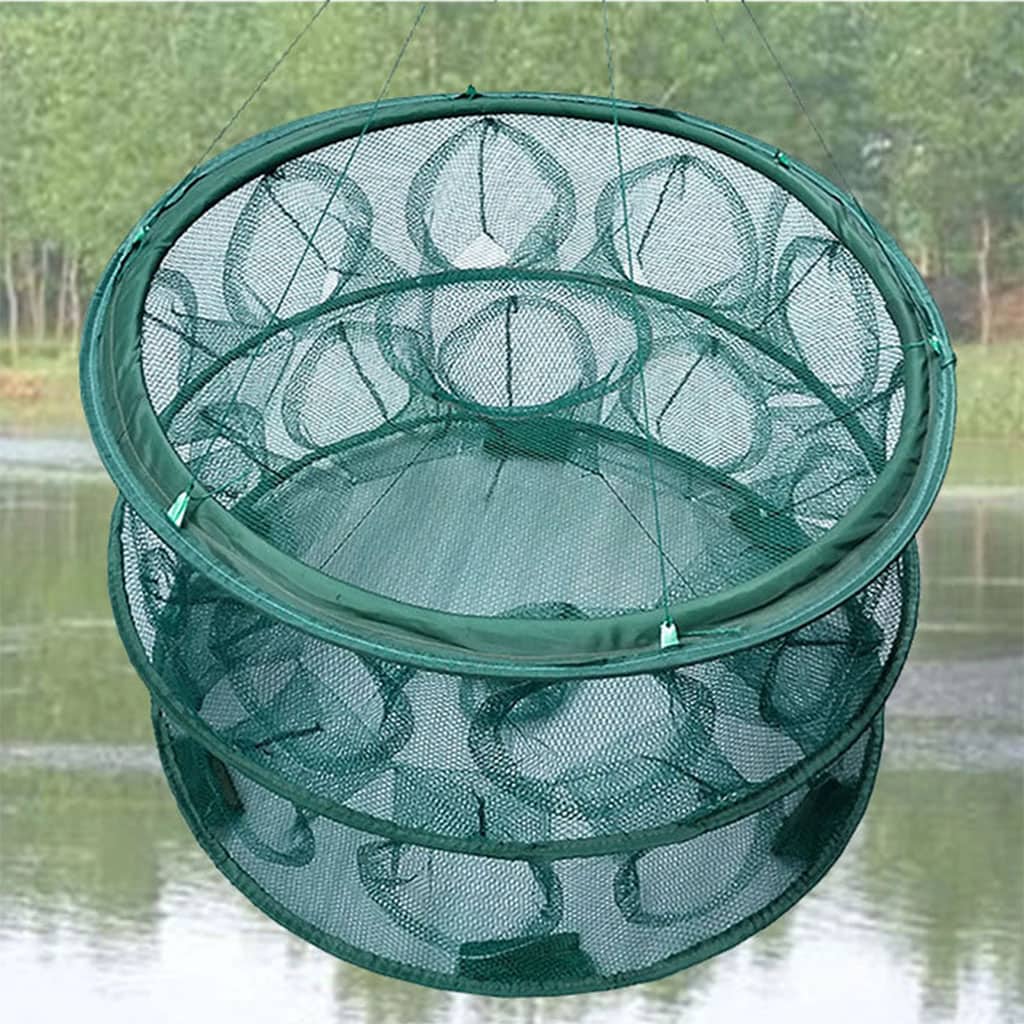 Piège de Pêche Poissons Rond 20 Trous pliable et portable 70cm – شبكة صيد الأسماك - Camping et Randonnée - صورة 3