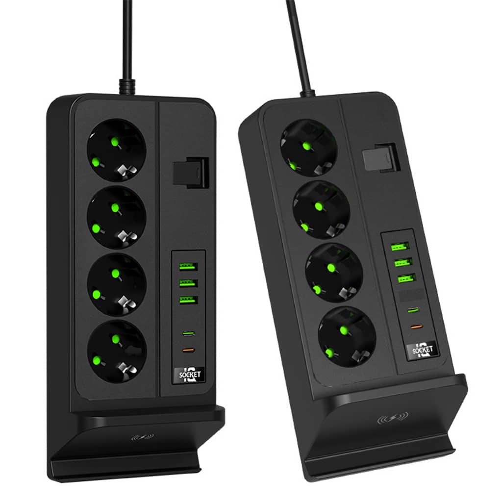 Multiprise 4 SOCKET 2500W avec USB, Type-C et chargement sans fil – مقبس طاقة وشاحن لاسلكي - Électronique - صورة 5