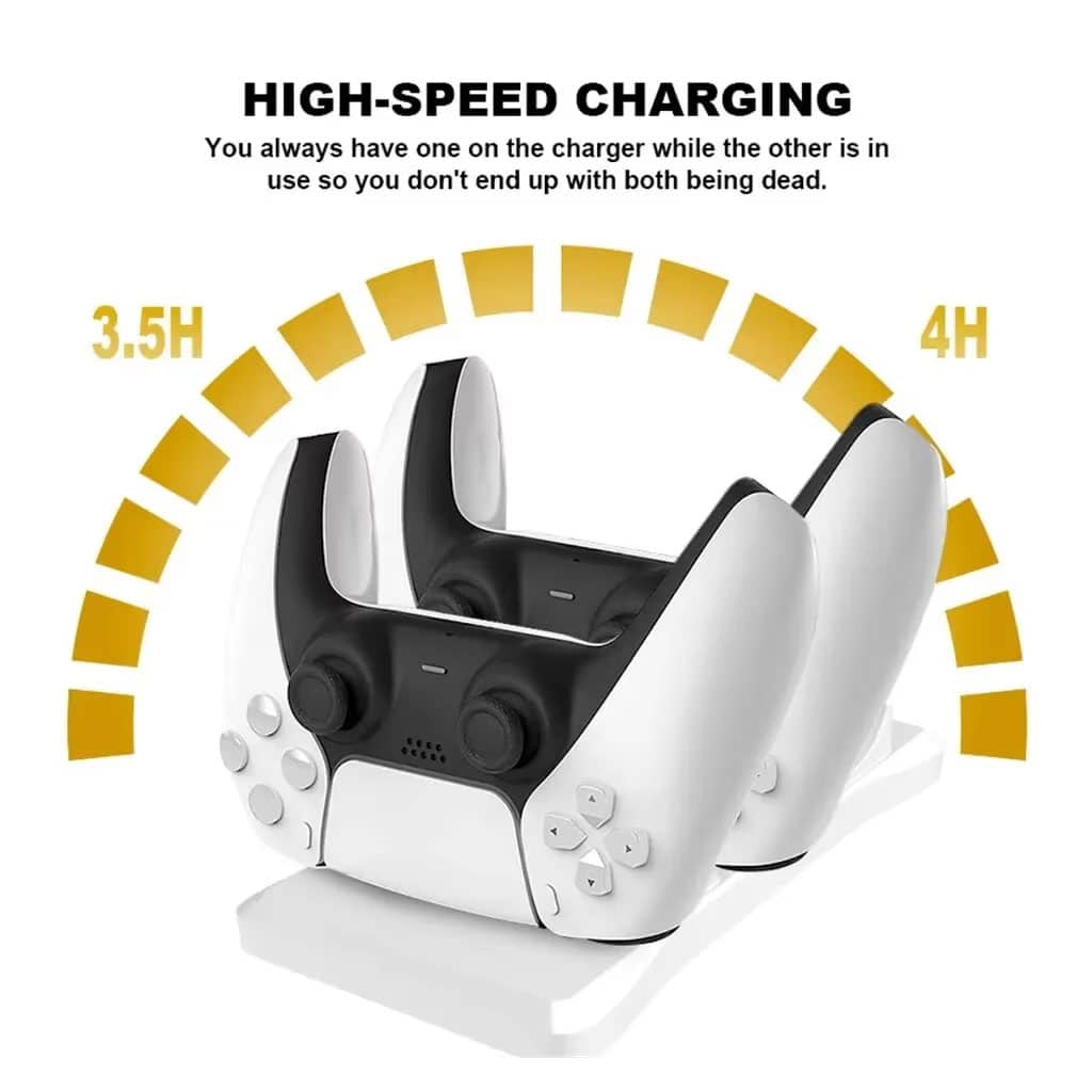 Station de charge sans fil Type C Double Chargeur pour Manette PS5 – شاحن يد التحكم - Jouet & Gaming - صورة 3