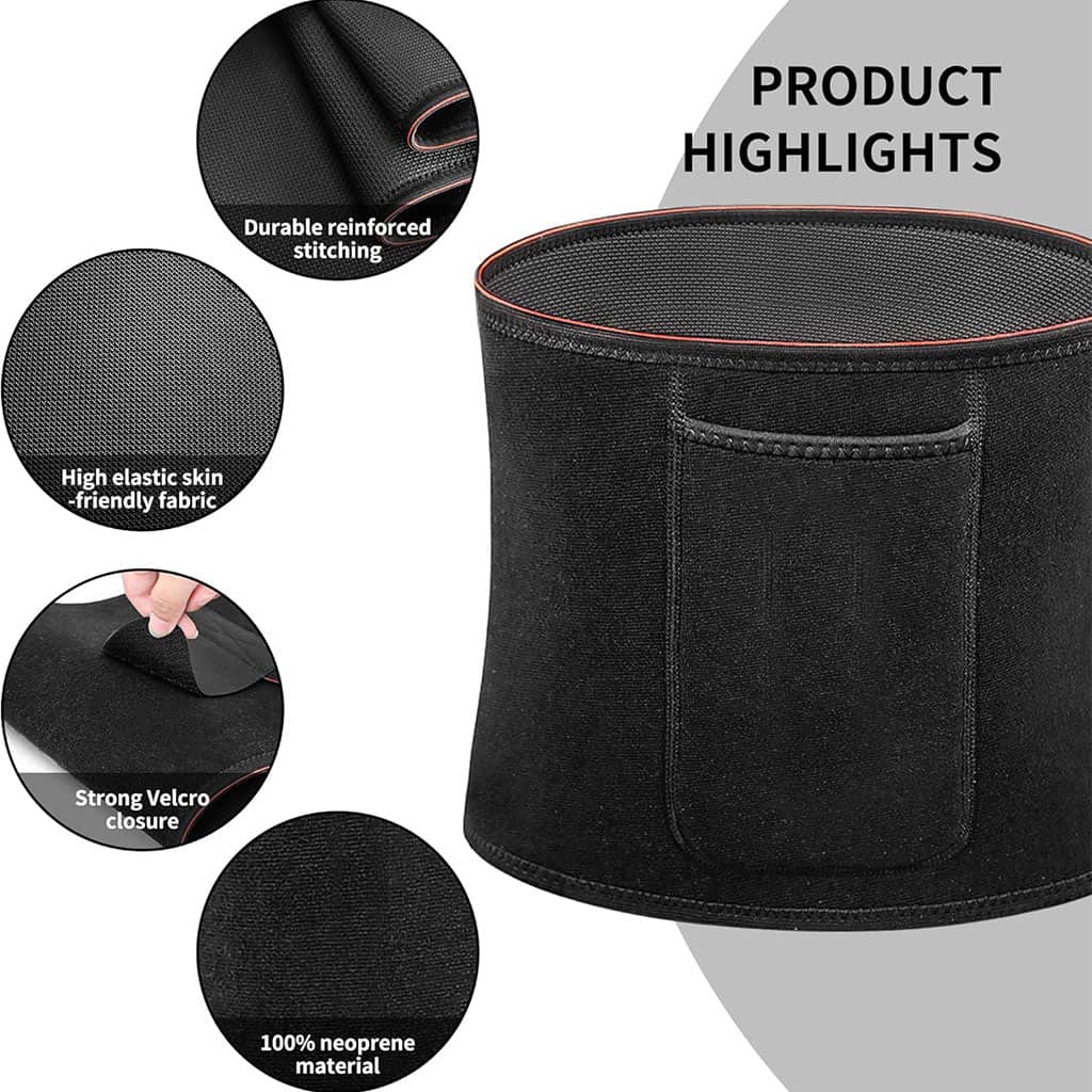 Ceinture de sudation pour Homme et Femme avec Poche Extérieure – حزام تنحيف - Sport - صورة 3