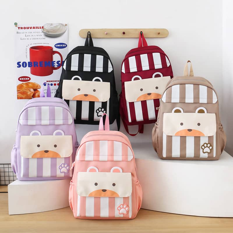 Ensemble de sacs d’école Kawai pour adolescents 3Pcs Ours Mauve – محفظة 3 قطع كاواي بنفسجي - Sac à dos et Mode - صورة 4