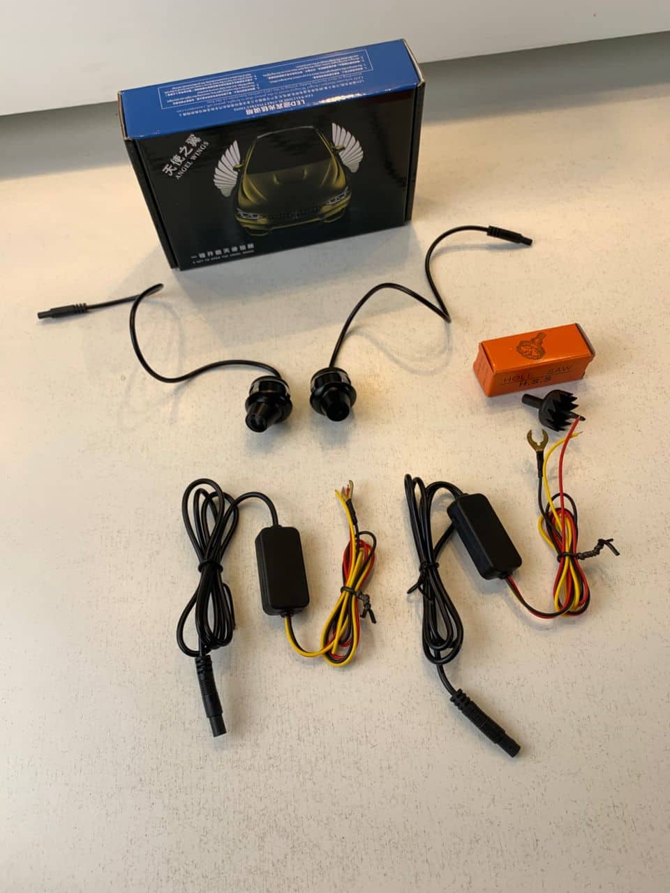Projecteur LED en forme d’ailes d’ange pour rétroviseur latéral de voiture – أضواء خارجية للسيارة على شكل أجنحة - Accessoires Auto/Moto - صورة 8