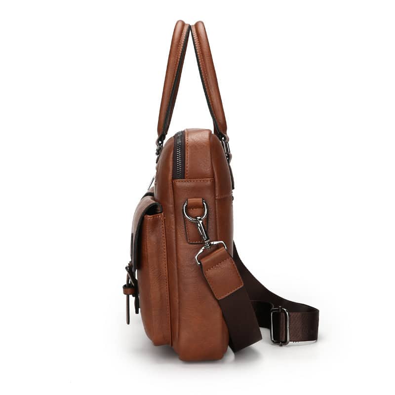 Cartable Homme en Simili Cuir Design Élégant Jeep Marron Foncé – حقيبة جلدية لون بني داكن - Sac à dos et Mode - صورة 2
