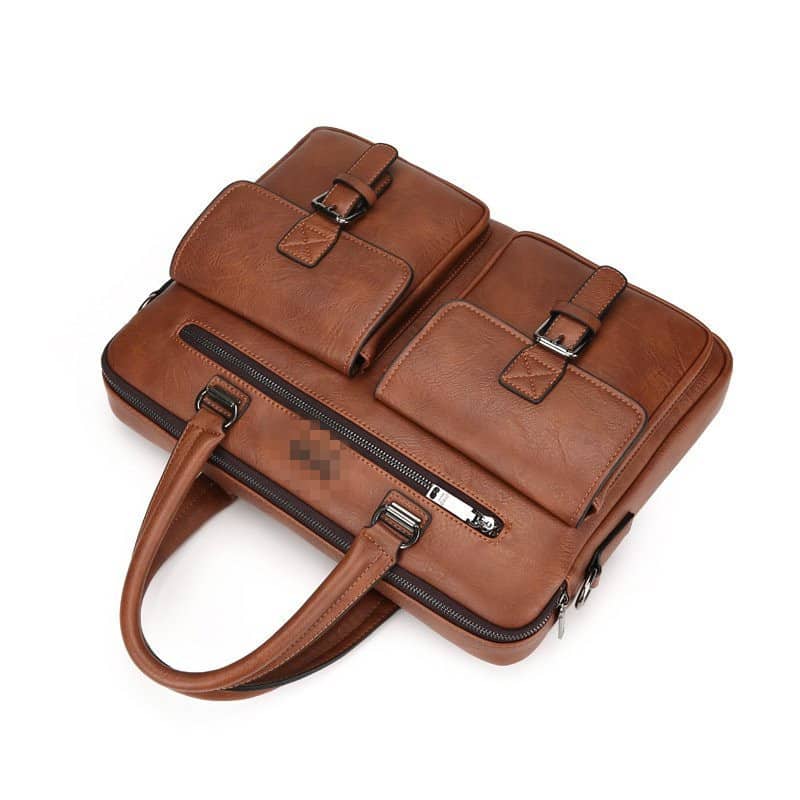 Cartable Homme en Simili Cuir Design Élégant Jeep Marron – حقيبة جلدية لون بني - Sac à dos et Mode - صورة 4