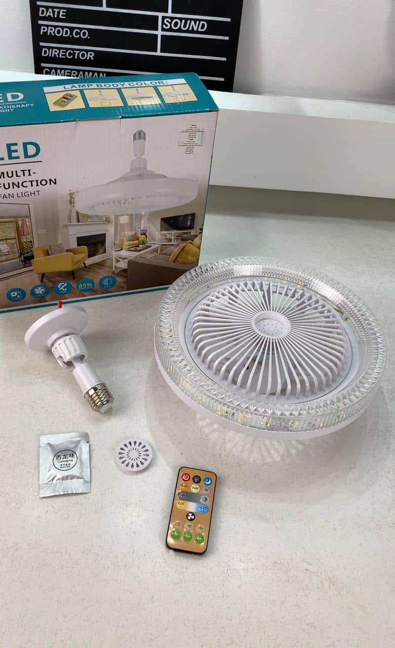 Lampe et Ventilateur de plafond silencieux avec télécommande 30W 220V - Maison - صورة 7
