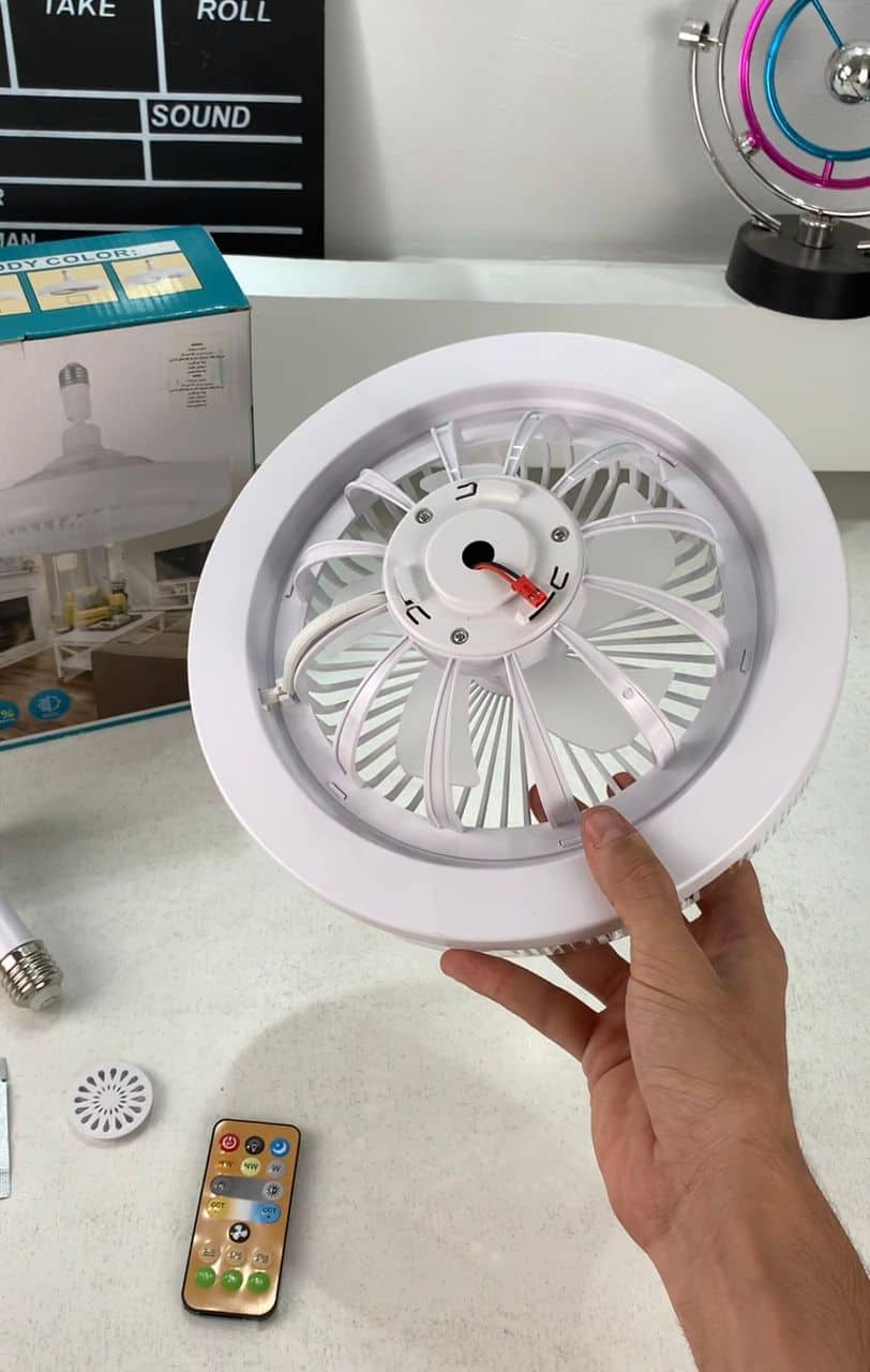 Lampe et Ventilateur de plafond silencieux avec télécommande 30W 220V - Maison - صورة 8
