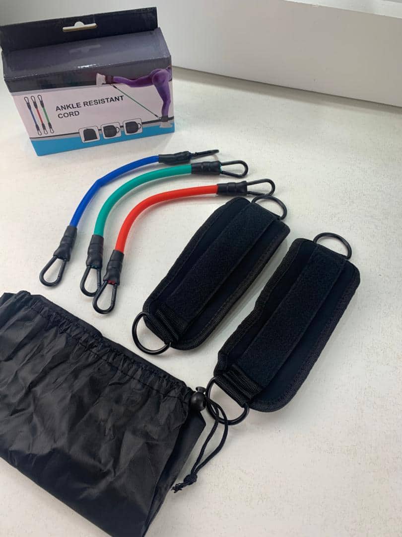 Bandes de résistance pour les jambes avec sangle de cheville 5Pcs – طقم أشرطة تدريب قابلة للتمدد - Sport - صورة 7