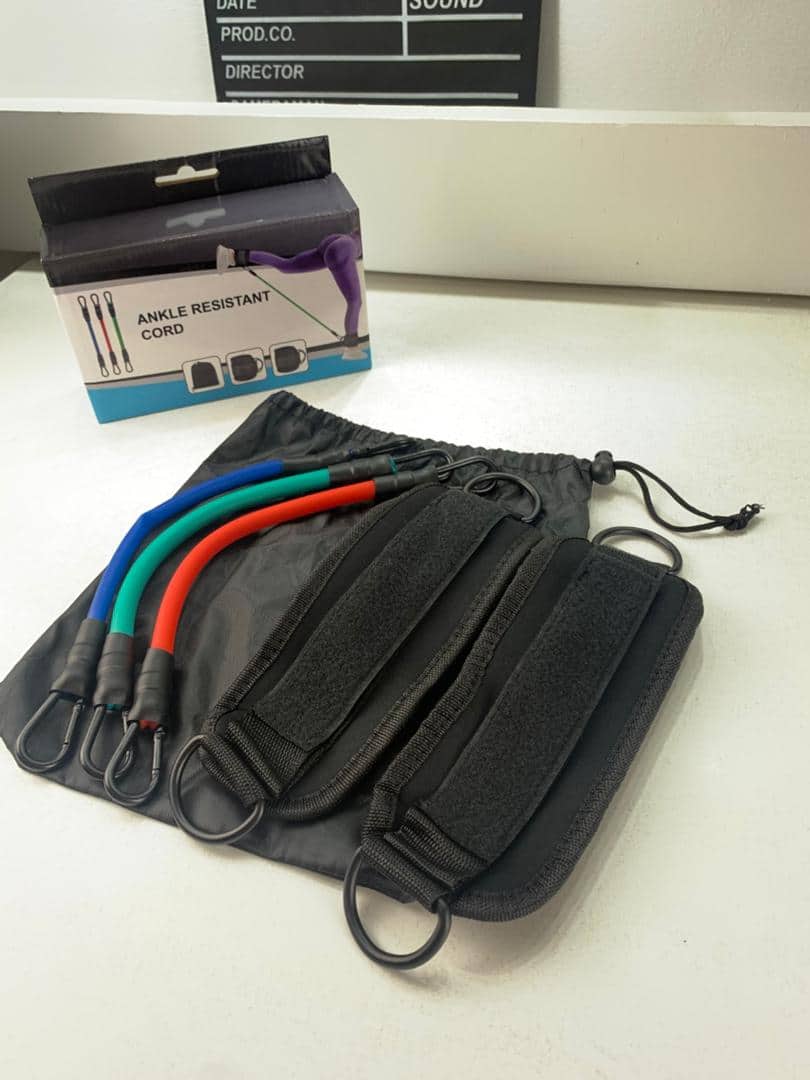 Bandes de résistance pour les jambes avec sangle de cheville 5Pcs – طقم أشرطة تدريب قابلة للتمدد - Sport - صورة 9