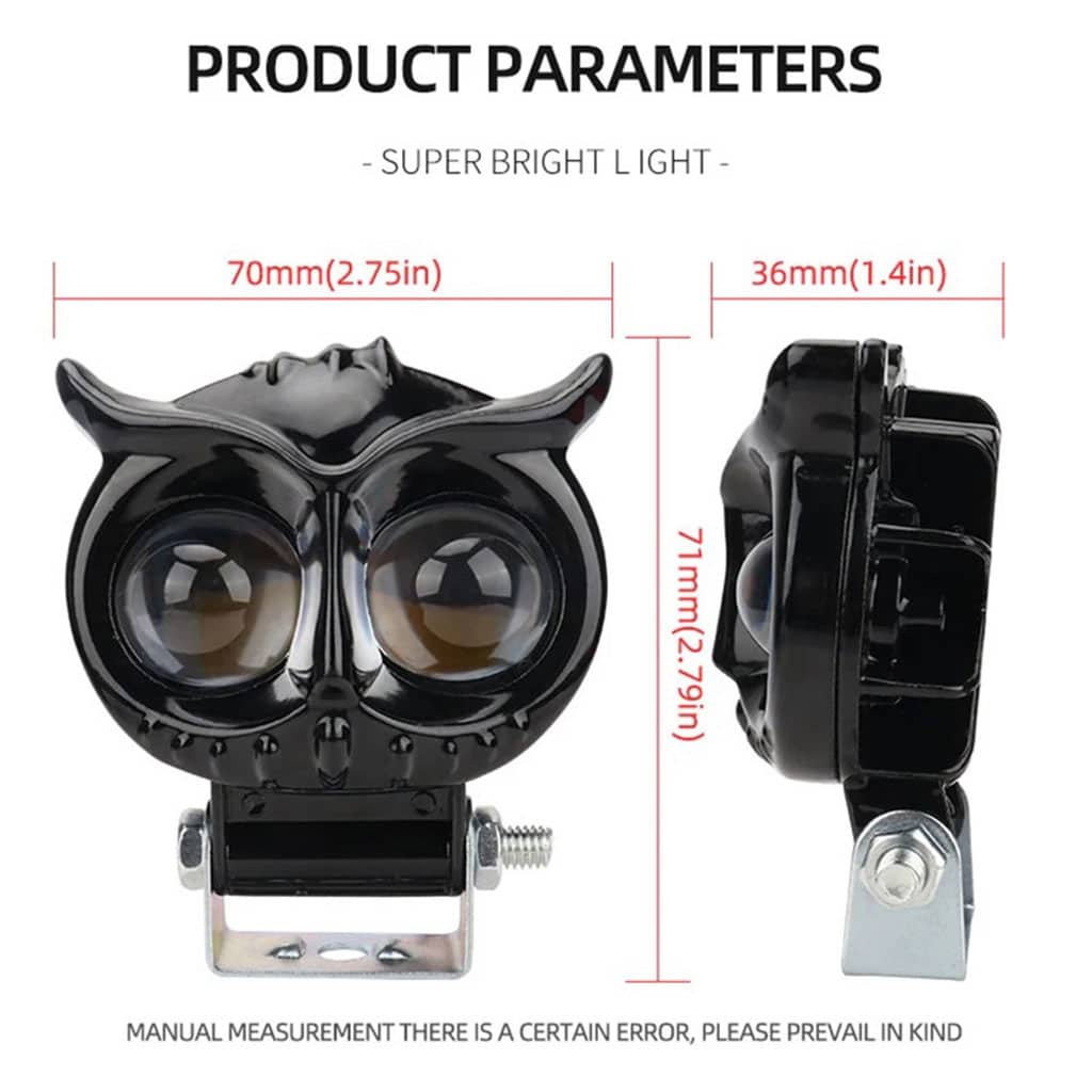 Lumière de hibou antibrouillard LED pour la moto 1Pcs – مصباح دراجات نارية عالي السطوع - Accessoires Auto/Moto - صورة 4