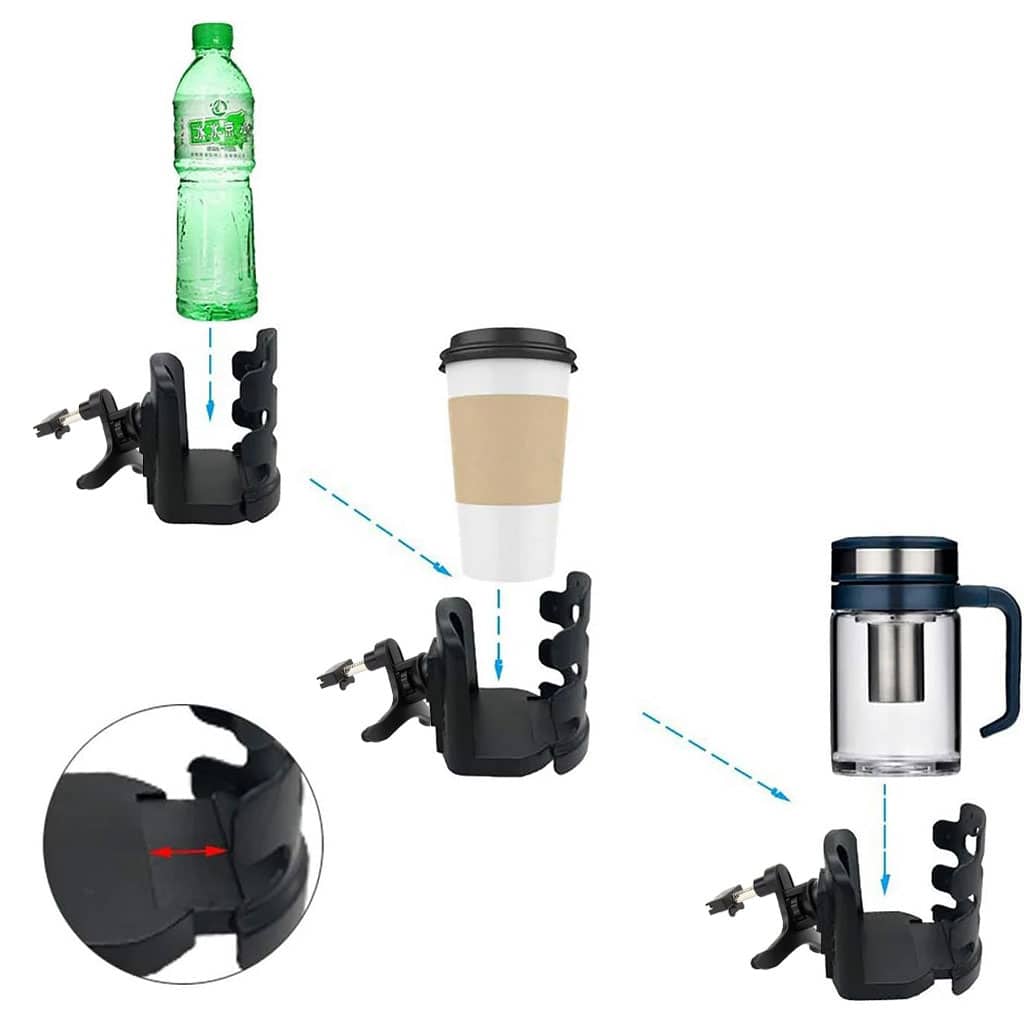 Porte-gobelet Extensible pour Voitures Rotatif 360 dégrée SH-3133 – حامل أكواب في السيارة - Accessoires Auto/Moto - صورة 4