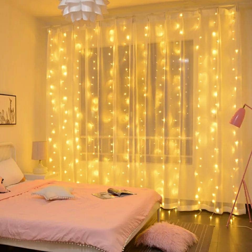Rideau Lumineux 3\3 M 220 V pour la décoration extérieure Et des fêtes à la maison - Maison - صورة 2
