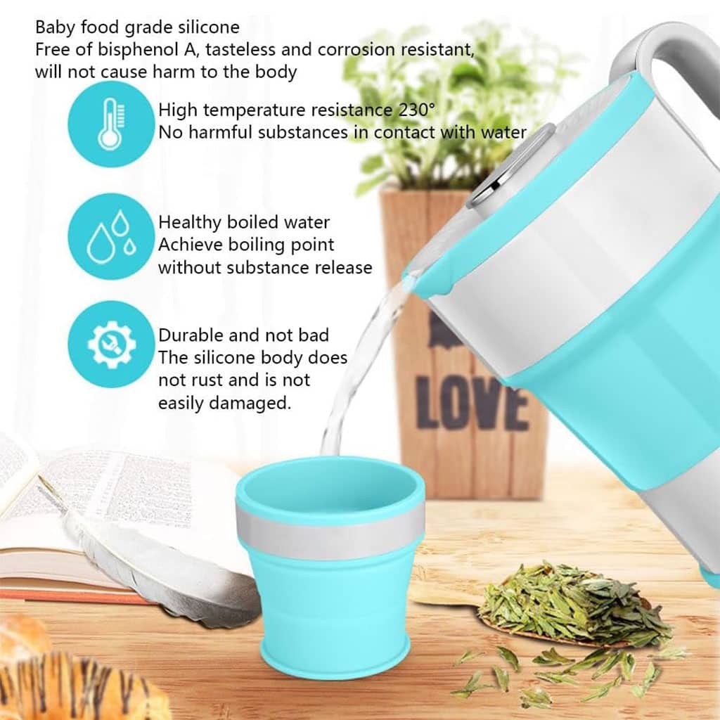 Bouilloire Électrique Pliable en Silicone Alimentaire avec Gobelet Pliable – غلاية مياه قابلة للطي ومحمولة - Cuisine - صورة 3