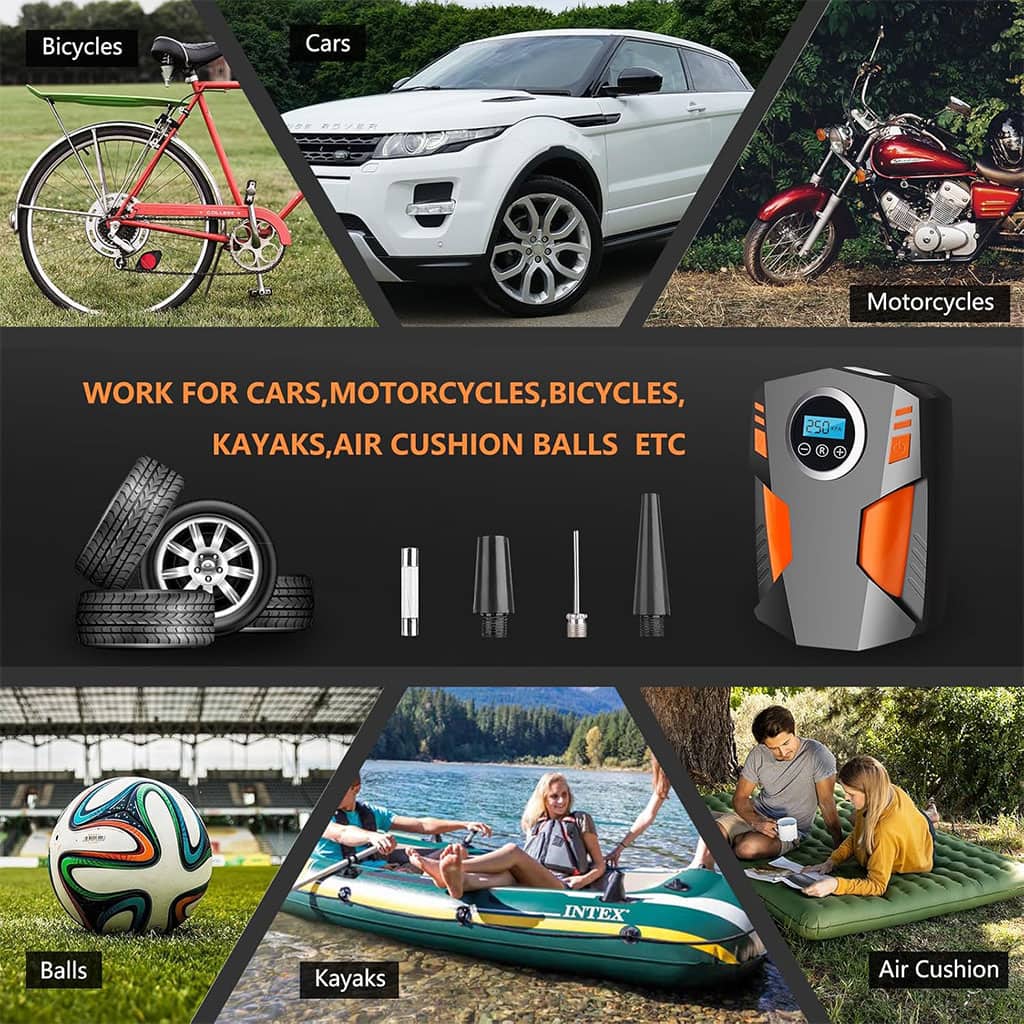 Compresseur d’Air Numérique pour Voiture et Moto 150Psi BE0173 – جهاز ضغط العجلات محمول - Accessoires Auto/Moto - صورة 4