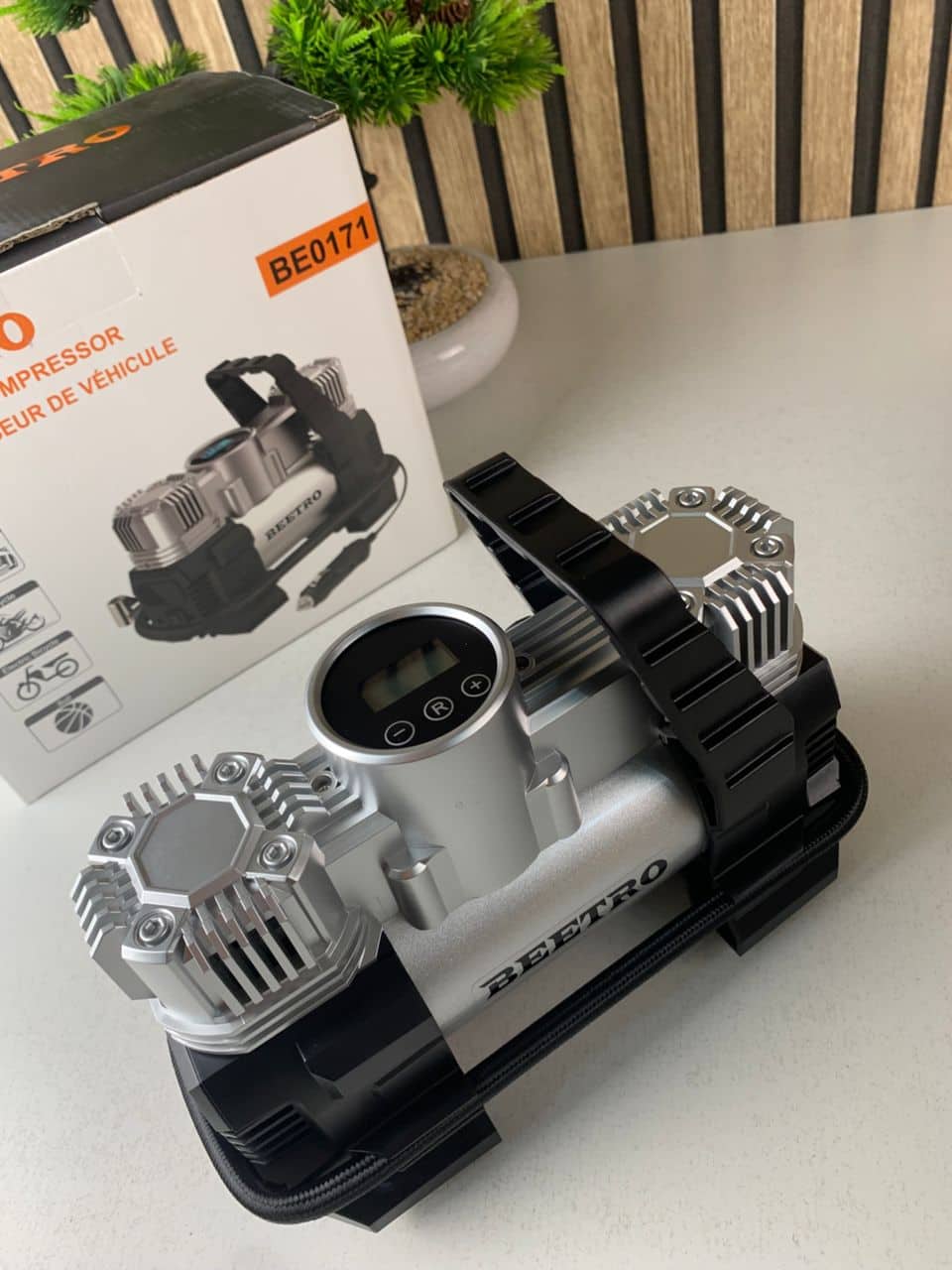 Compresseur de voiture à double piston écran LCD 180W 150psi BE0171 – جهاز ضغط العجلات للسياراة - Accessoires Auto/Moto - صورة 7