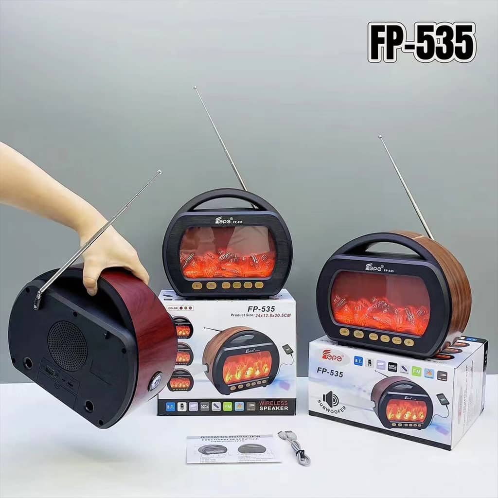 Haut Parleur Bluetooth sans fil Motif Flamme Style Rétro FP-535 – مكبر صوت بلوتوث - Décoration - صورة 3