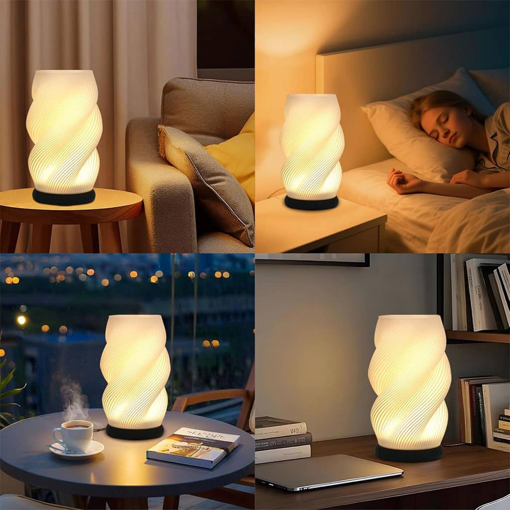 Lampe de chevet et vase lumineux avec 3 couleurs et 9 niveaux de luminosité réglables – مصباح ديكور داخلي - Décoration - صورة 7