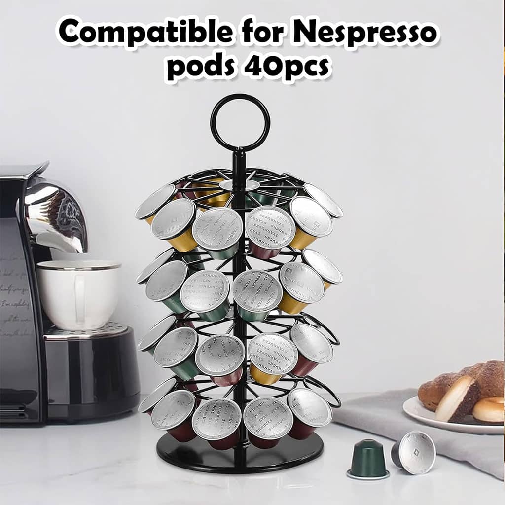 Support Présentoir de Capsules 40 PCS Rotatif 360 Degrés – حامل كبسولات القهوة - Cuisine - صورة 2