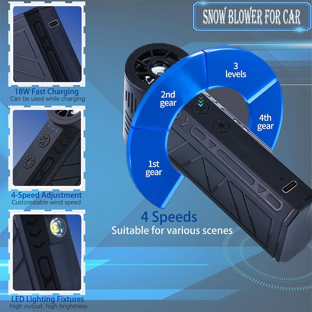 Souffleur avec Ventilateur Turbo à Jet 4 Vitesses V2 – جهاز نسف الهواء محمول - Accessoires Auto/Moto - صورة 4
