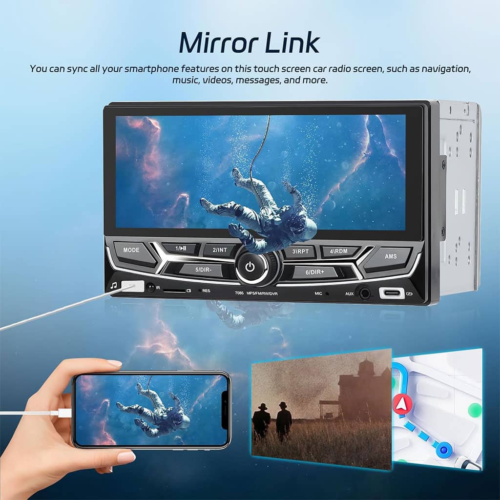 Autoradio 2 Din avec Carplay et Android Auto Ecran Tactile avec Mirror Link – جهاز راديو سيارة - Accessoires Auto/Moto - صورة 5