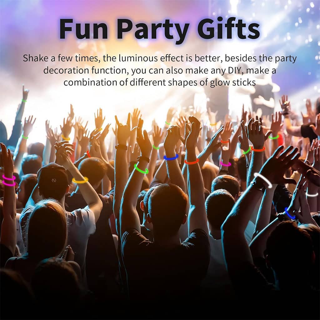 Glow Sticks Bulk Party Favors 50pcs 8inch Party Time - أساور مضيئة للحفلات - Jouet & Gaming - صورة 8