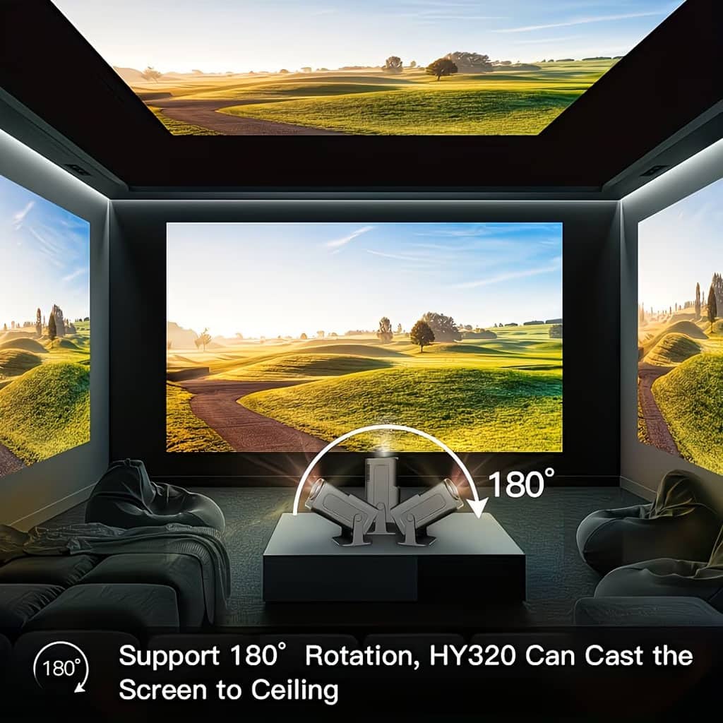 Projecteur portable Full HD HY320 Android 11 WiFi6 et Bluetooth 5.0 - جهاز عرض ذكي - Électronique - صورة 7