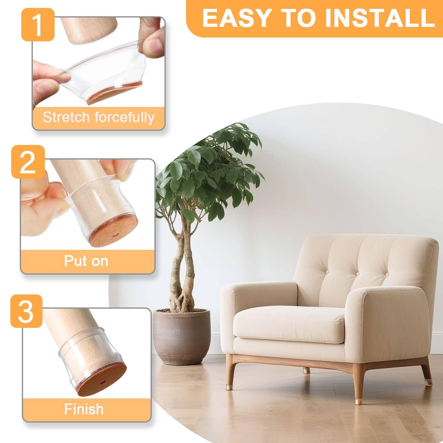 Protections de sol en silicone pour pieds de chaise pack 20pcs - طقم واقيات الأرجل للكراسي - Maison - صورة 5