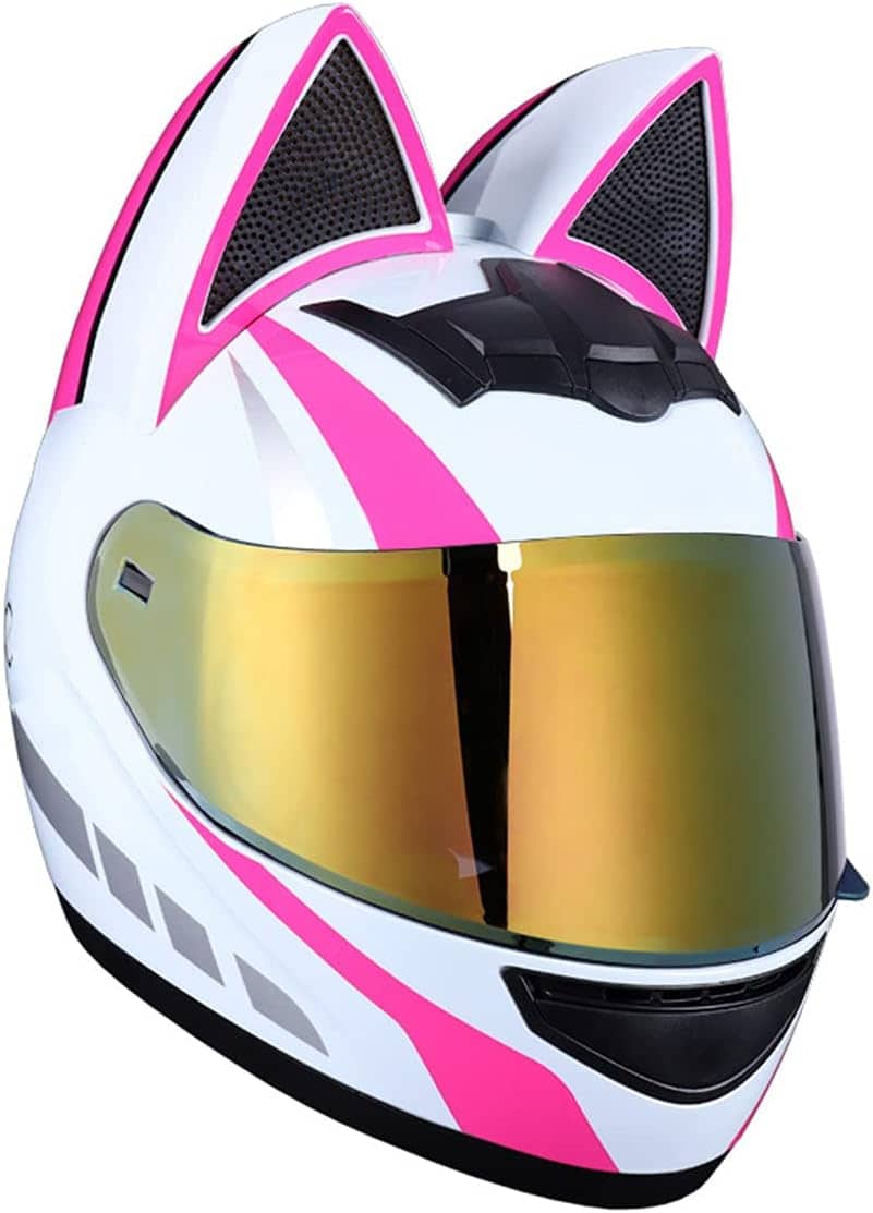 Casque de moto pour femme et fille avec oreilles de chat - خوذة احترافية للنساء - Accessoires Auto/Moto - صورة 4