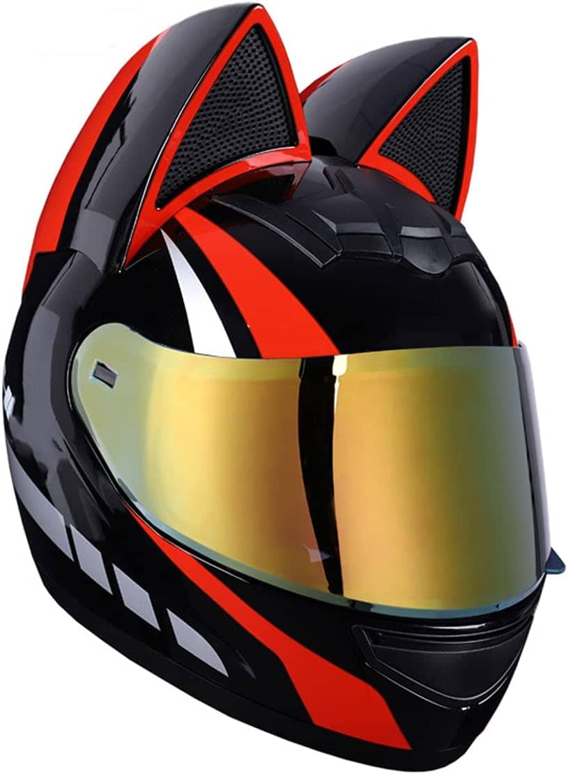Casque de moto pour femme et fille avec oreilles de chat - خوذة احترافية للنساء - Accessoires Auto/Moto - صورة 5
