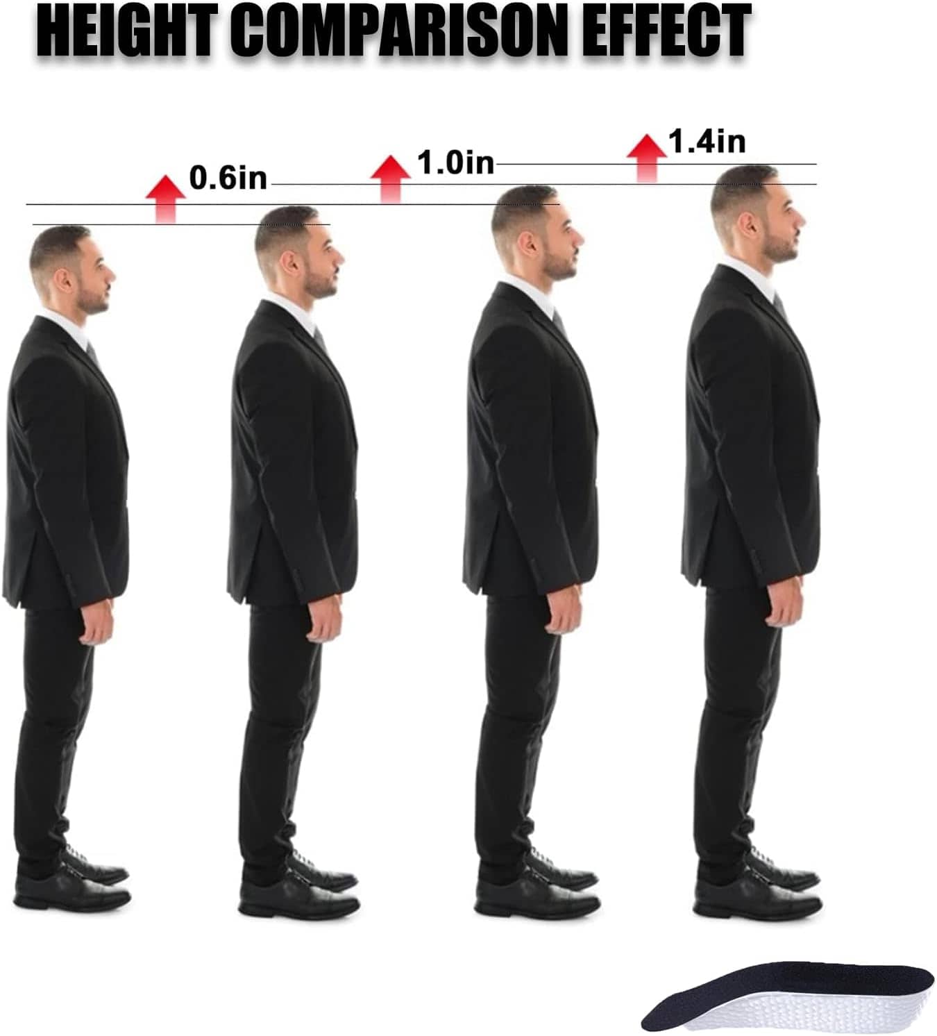 Semelles de chaussures orthopédiques pour augmenter la hauteur 3.5cm - نعل زيادة الطول وتصحيح القوام - Soins et Beauté - صورة 7
