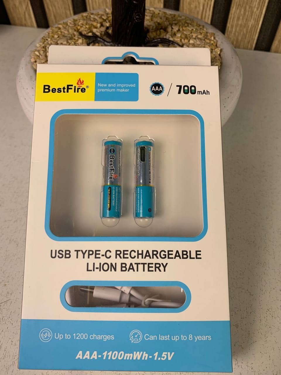 Pile rechargeable USB type C AAA 700mWh en lithium BestFire - بطارية ليثيوم قابلة لإعادة الشحن - Électronique - صورة 6