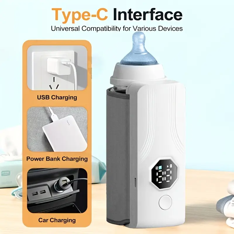 Chauffe-biberon portable rechargeable avec écran LCD et Température réglable - سخان قارورة الحليب - Maternité - صورة 5