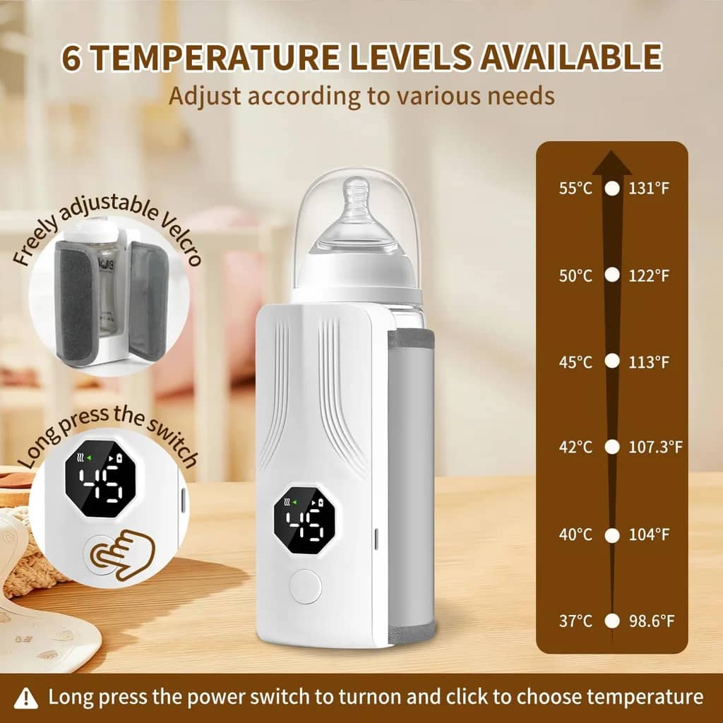 Chauffe-biberon portable rechargeable avec écran LCD et Température réglable - سخان قارورة الحليب - Maternité - صورة 6