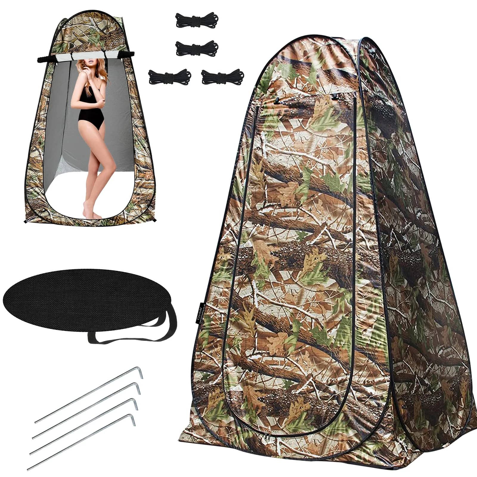 Tente de change pliable protection UPF 50+ et imperméable, 120 x 120 x 190 cm, camouflage - خيمة تغيير الملابس قابلة للطي