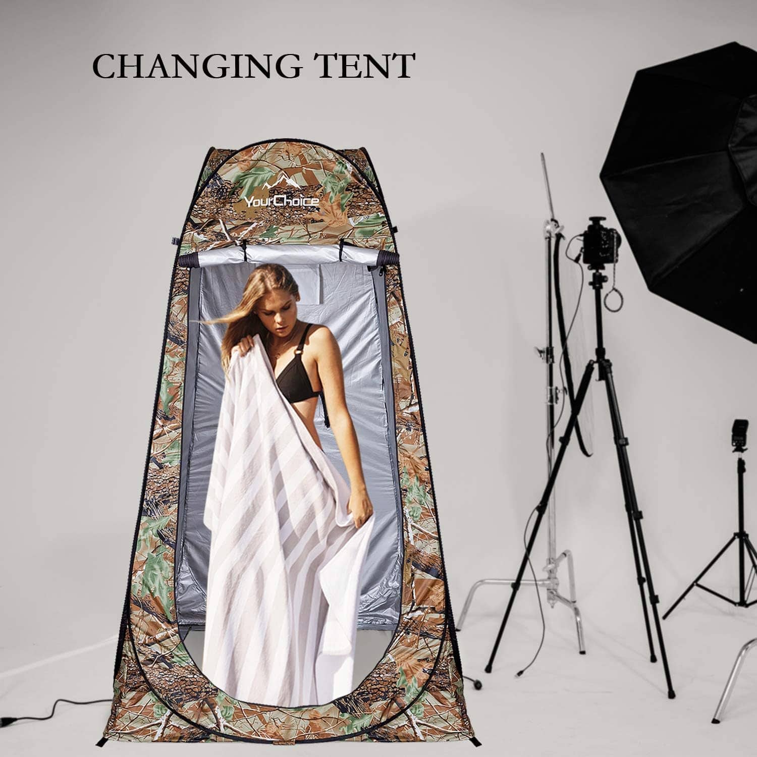 Tente de change pliable protection UPF 50+ et imperméable, 120 x 120 x 190 cm, camouflage - خيمة تغيير الملابس قابلة للطي - Camping et Randonnée - صورة 15
