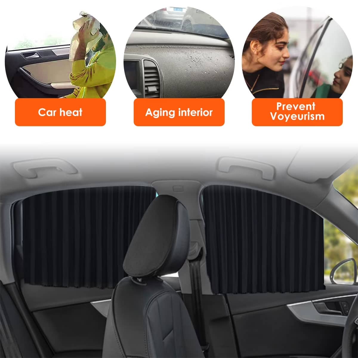 Rideaux Pare-Soleil Magnétiques pour Voiture 2PCS - ستائر السيارة المغناطيسية الواقية من الشمس - Accessoires Auto/Moto - صورة 7