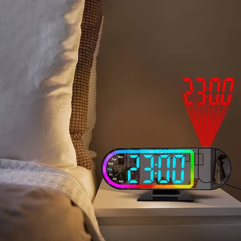 Réveil Numérique avec Projection LED et Miroir RGB DS-3827LP - ساعة منبه رقمية ذكية بنظام عرض ضوئي - Électronique - صورة 2