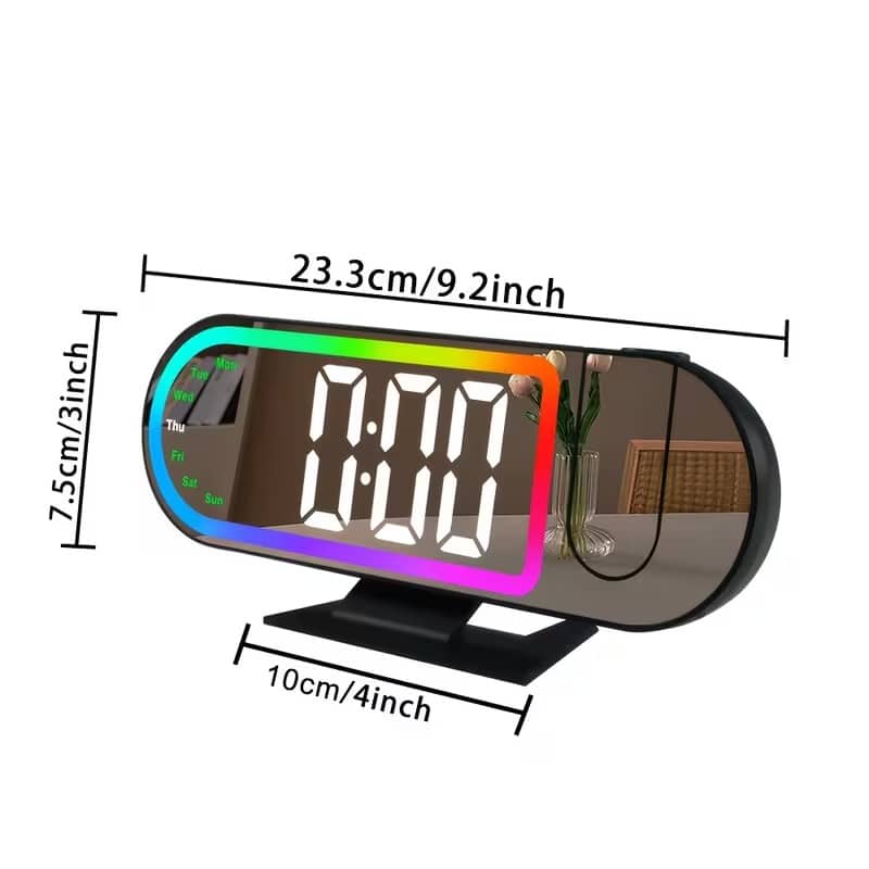 Réveil Numérique avec Projection LED et Miroir RGB DS-3827LP - ساعة منبه رقمية ذكية بنظام عرض ضوئي - Électronique - صورة 4