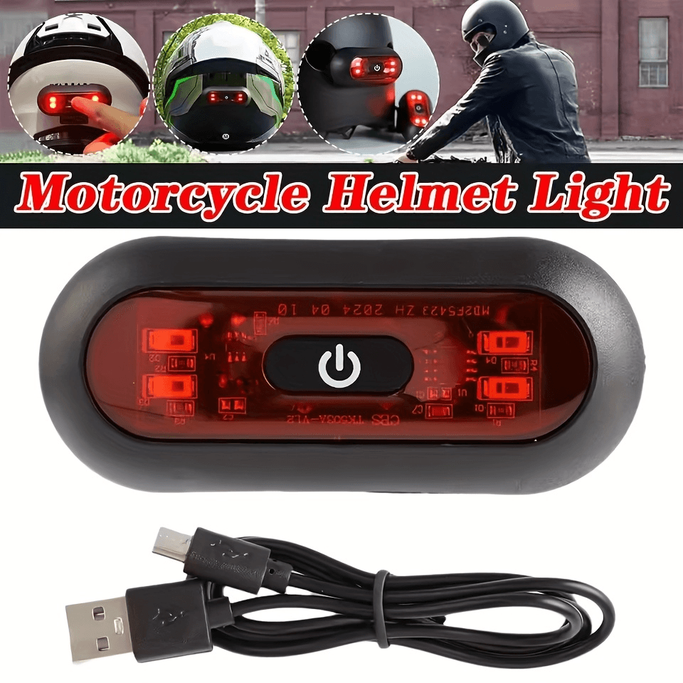 Feu arrière LED intelligent pour casque - مصباح تحذيري خلفي للخوذة للدراجات النارية - Accessoires Auto/Moto - صورة 8