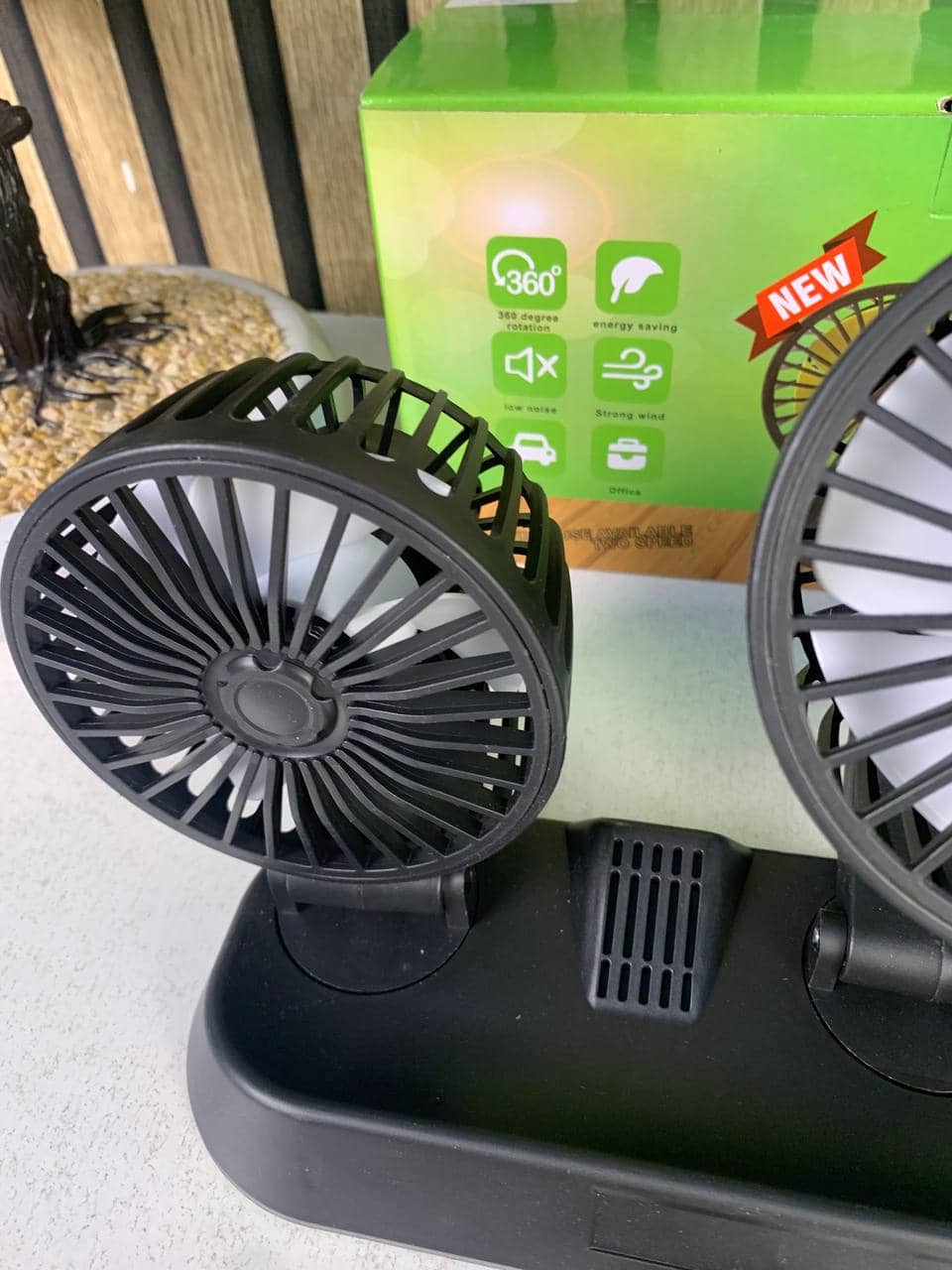Ventilateur de Voiture USB Haute Vitesse 360° Réglable 3 Têtes 12/ 24 V - مروحة سيارة قابلة للتعديل بزاوية 360 درجة بثلاثة رؤوس - Accessoires Auto/Moto - صورة 12