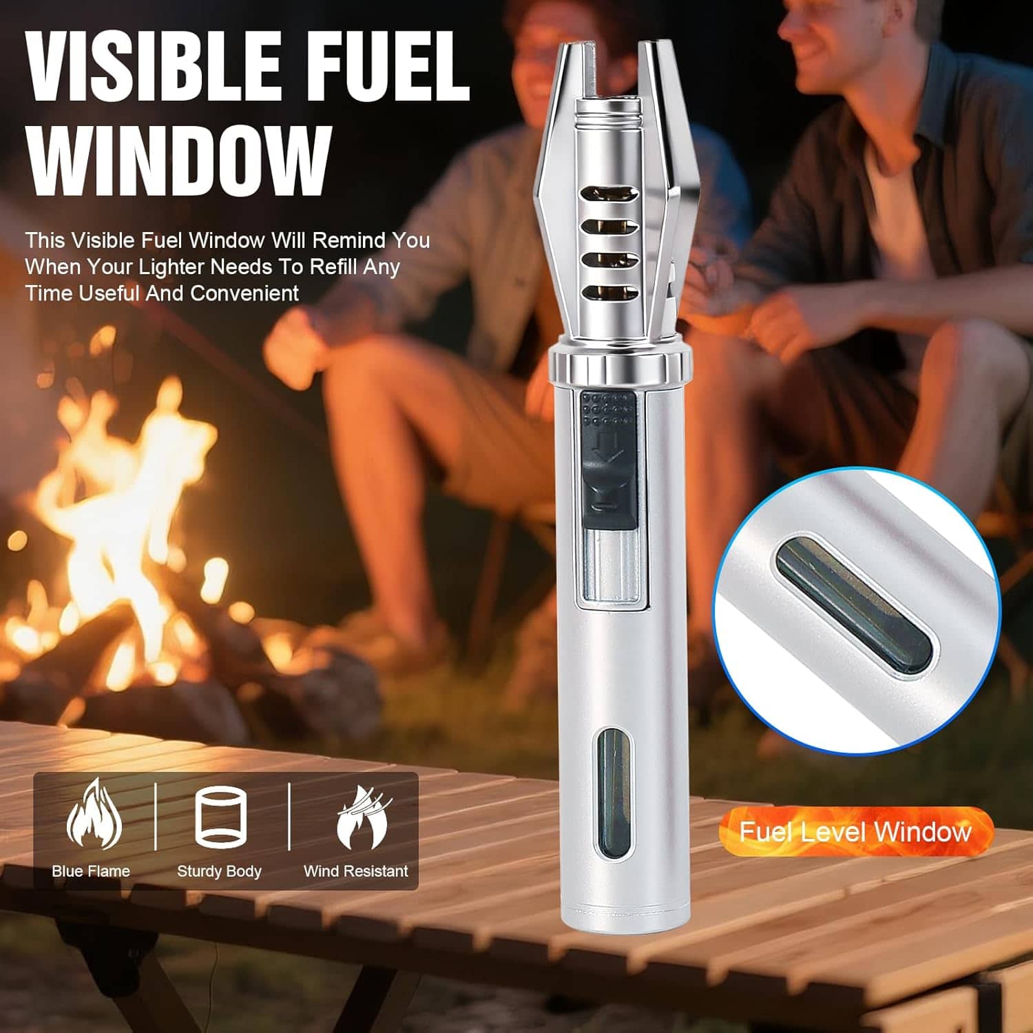 Mini Briquet Torche Professionnel à Jet Flamme - ولاعة مقاومة للرياح (1300 درجة) - Camping et Randonnée - صورة 10