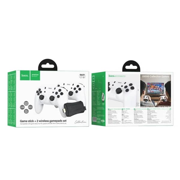 Console Rétro Hoco GA31 – 20 000 Jeux Intégrés avec 2 Manettes Sans Fil - منصة الألعاب الكلاسيكية مع يدين تحكم - Jouet & Gaming - صورة 3