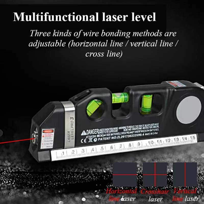 Niveau Laser 4en1 Fixit Level pro 3 Outil de musure Polyvalent Ruban De 8 Pieds - Outillage et Bricolage - صورة 5
