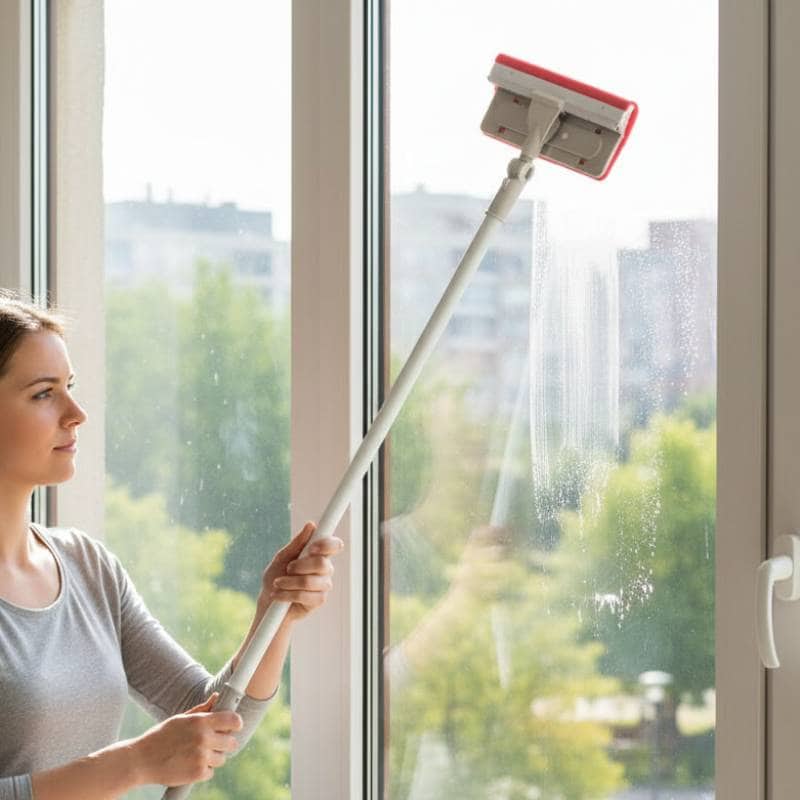 Balai Frottoir Vitre FIRLA avec Tête Rotative - ممسحة الزجاج برأس دوار ومقبض طويل - Maison - صورة 3