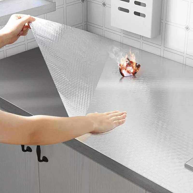 Autocollant d'aluminium auto-adhésif 5M Anti-l'huile pour cuisine - Cuisine - صورة 8