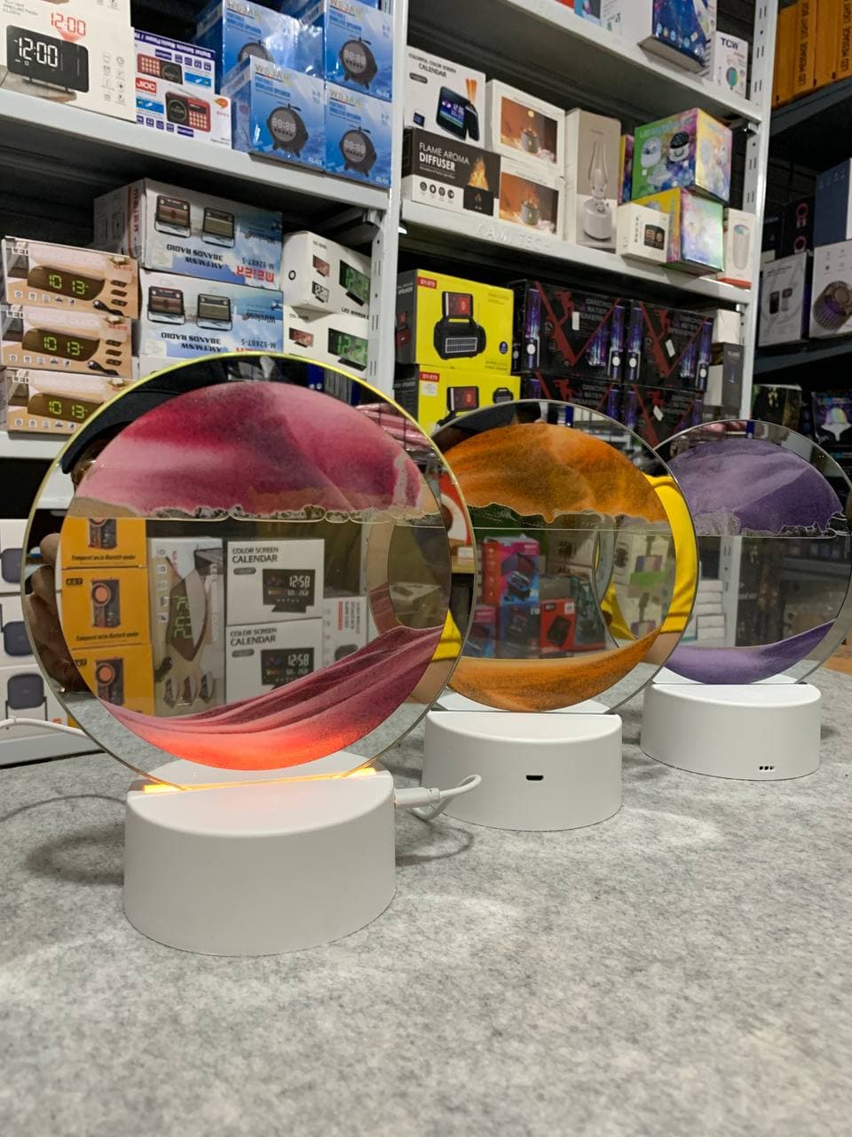 Sablier Lampe led 3D tactile USB en verre avec télécommande - Décoration - صورة حقيقية 7