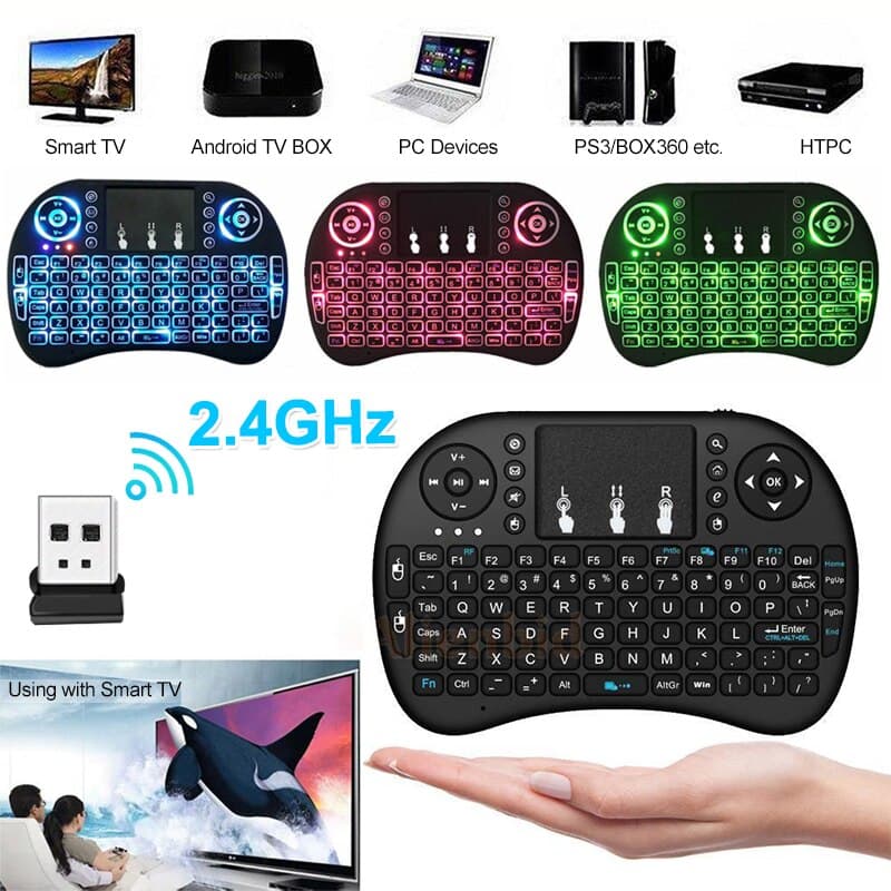 Clavier et Pad sans fil Tricolor rétroéclairé USB multimédia contrôle - Électronique - صورة 3
