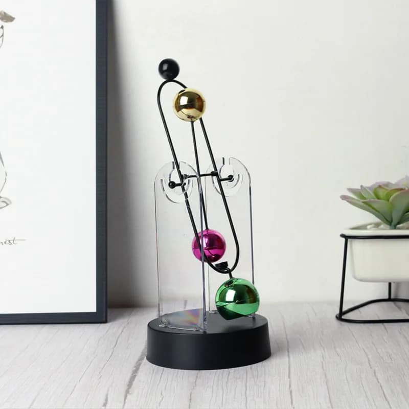 Boule d'équilibre de bureau à mouvement perpétuel,décor anti-stress - Décoration - صورة 4