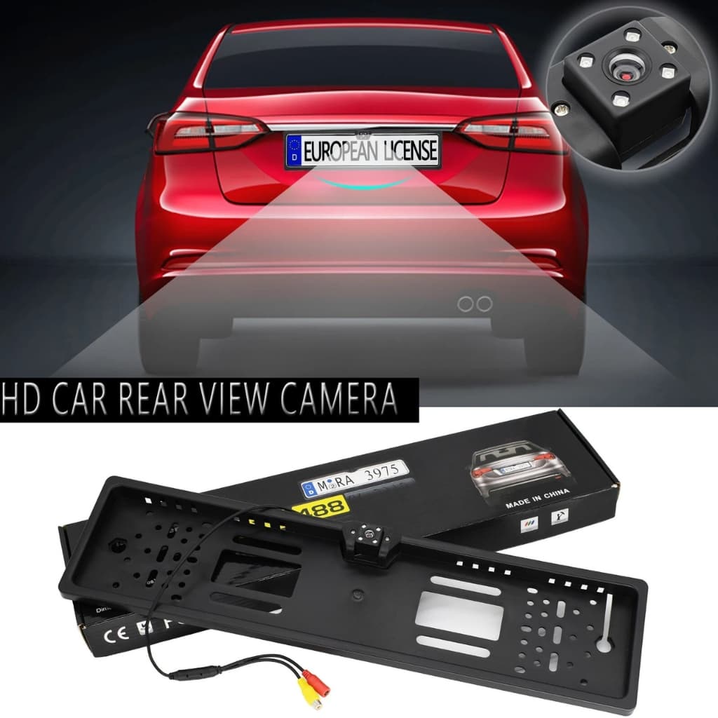 Caméra de recul HD pour voiture, Avec cadre de plaque d'immatriculation Standard , étanche, Vision nocturne, 4 LED - Accessoires Auto/Moto - صورة 7