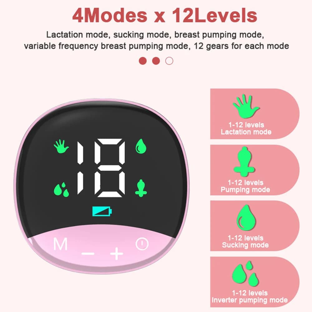 Tire-lait Électrique Intégré Mains Libres pour Allaitement, 4 Modes et 12 Réglables, Faible Bruit MY-374 - Maternité - صورة 4