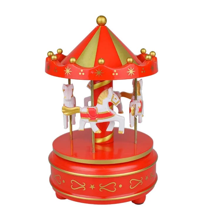 Carrousel Music Box Rotatif à 4 Chevaux Classique Melody - Décoration - صورة 2